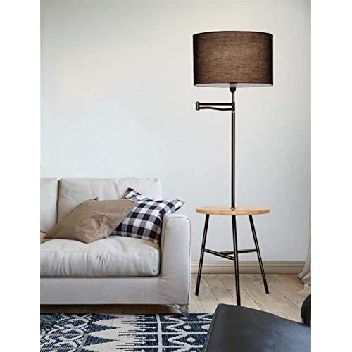 QIDOFAN Lámpara de pie Piso Luces paño de la cortina de hierro cuerpo de la lámpara de pie luminarias de Simple sala de estar moderna mesa de centro dormitorio bulbo creativo incluido, 3 (Color : 2)
